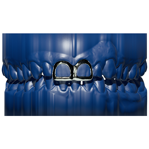 GRILLZ. Para – z okienkiem – chromowana