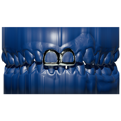 GRILLZ. Para – z okienkiem – chromowana